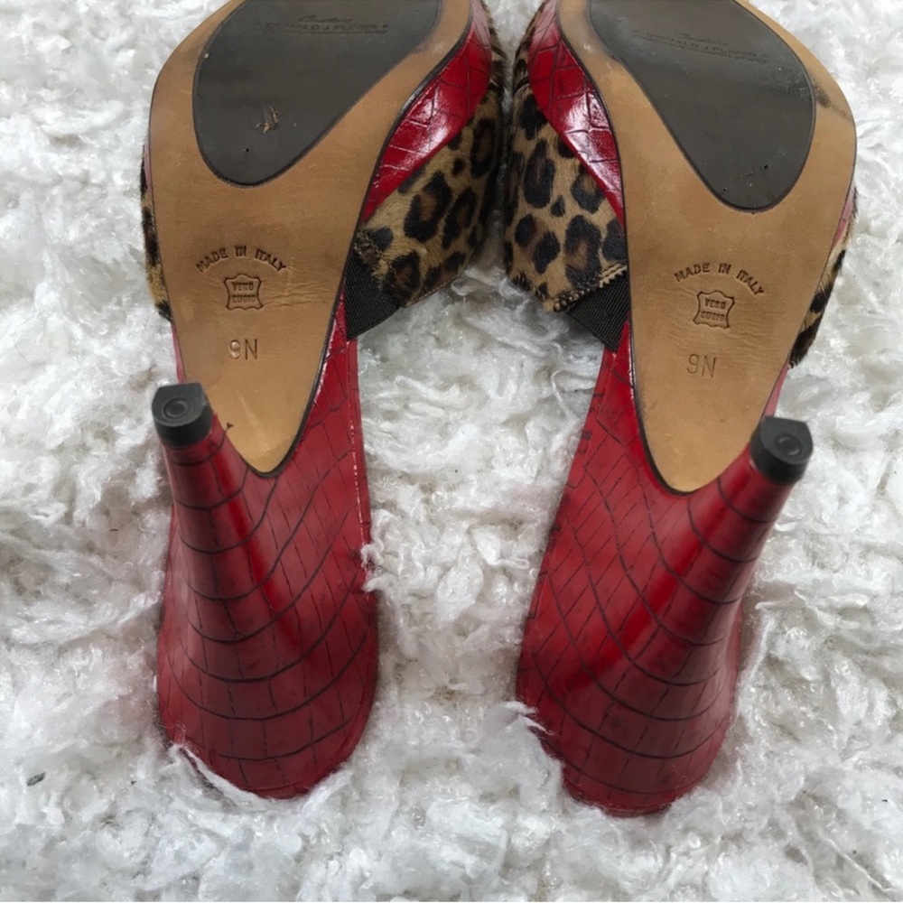 Donald J. Pliner Couture Vintage All Leather Leopard pin up heels - Picture 9 of 15